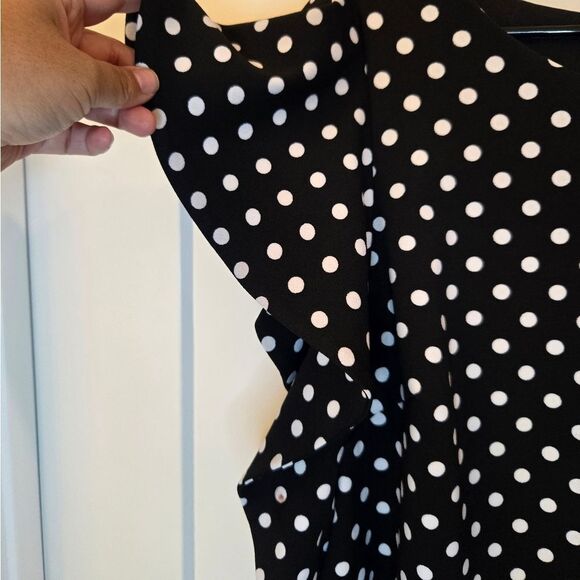 Lane Bryant black & white polka dot dress Flutter sleeves plus size 18/20 - Picture 4 of 13